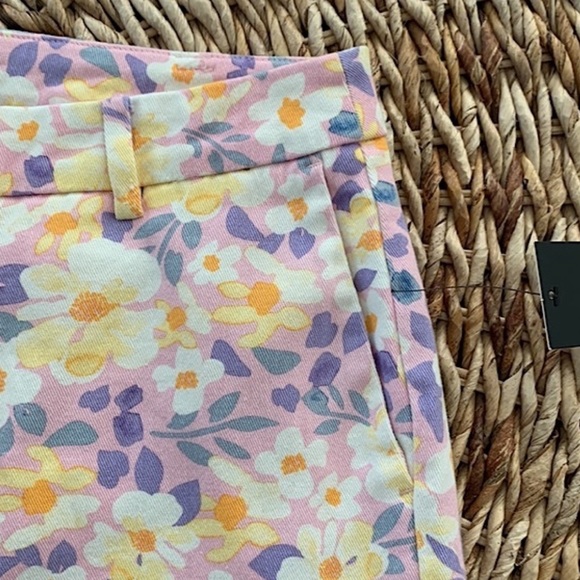 Eloquii Wide Leg Floral Pants in Lavender and Yellow - Picture 6 of 13